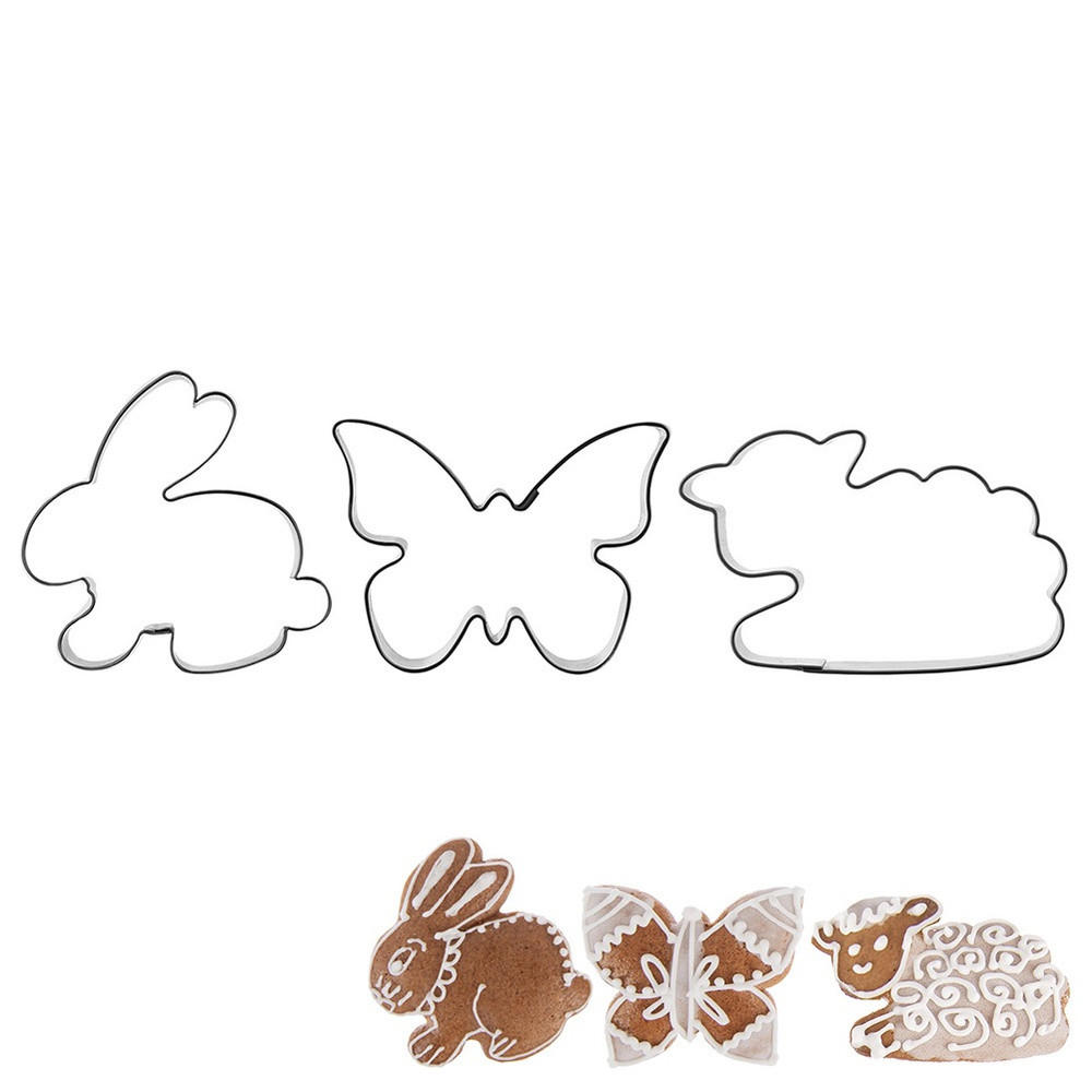 AUSSTECHFORMEN-SET Frühling 3-teilig Silber - Silberfarben, Metall (5.2/1.5/7cm) - Orion 