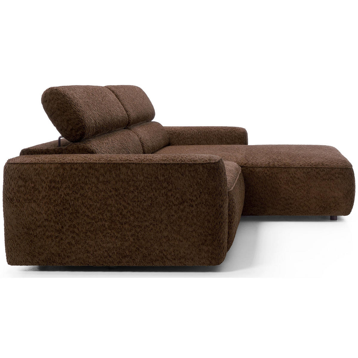 ECKSOFA Fando Braun Chenille - Schwarz/Braun, Kunststoff/Textil (182/252cm) - Selsey
