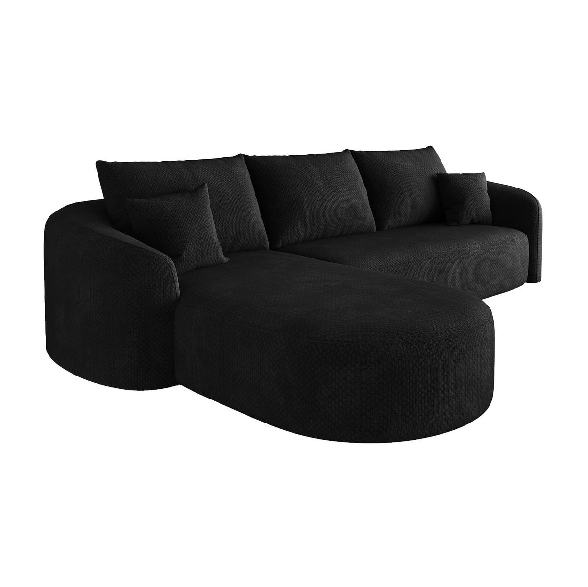 ECKSOFA 266/168/85 cm schwarz aus Stoff ohne Montage - Schwarz, Textil (168/266cm) - OKWISH