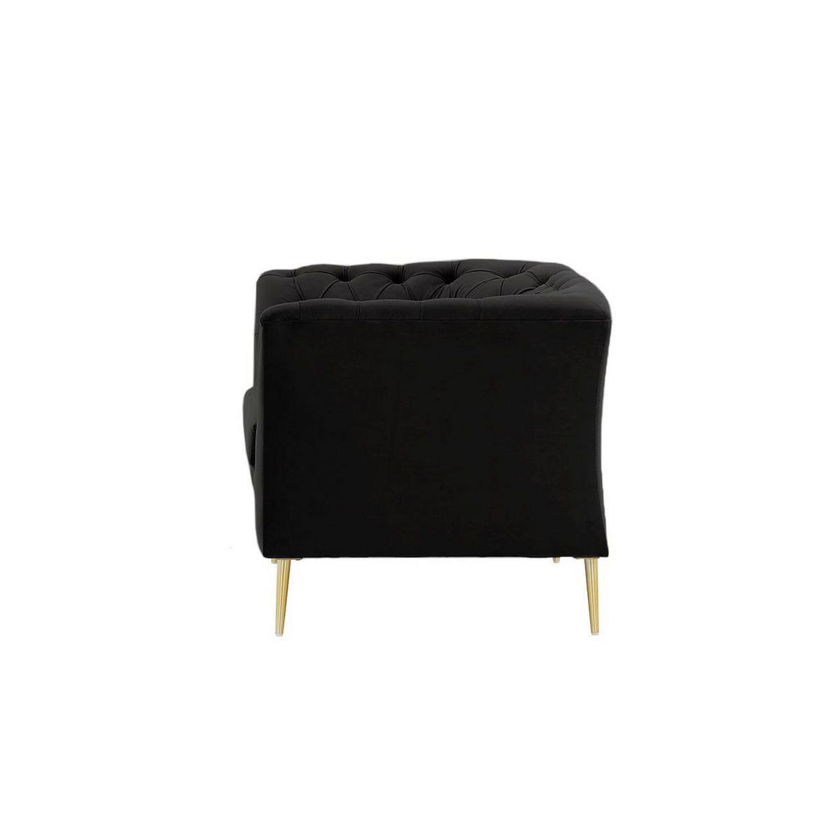 SESSEL Chesterfield Modern-Velluto 20 - Schwarz, Holz/Textil (106/74/80cm)