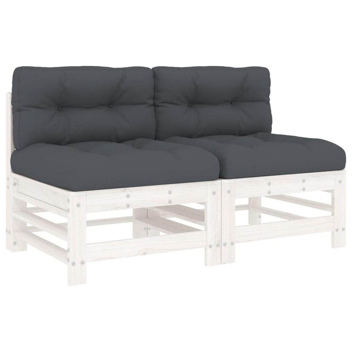 GARTENSOFA HUXAD 63.5/57.5/60 cm （2-SITZER） - Weiß, Holz (63.5/57.5/60cm) - ZMH