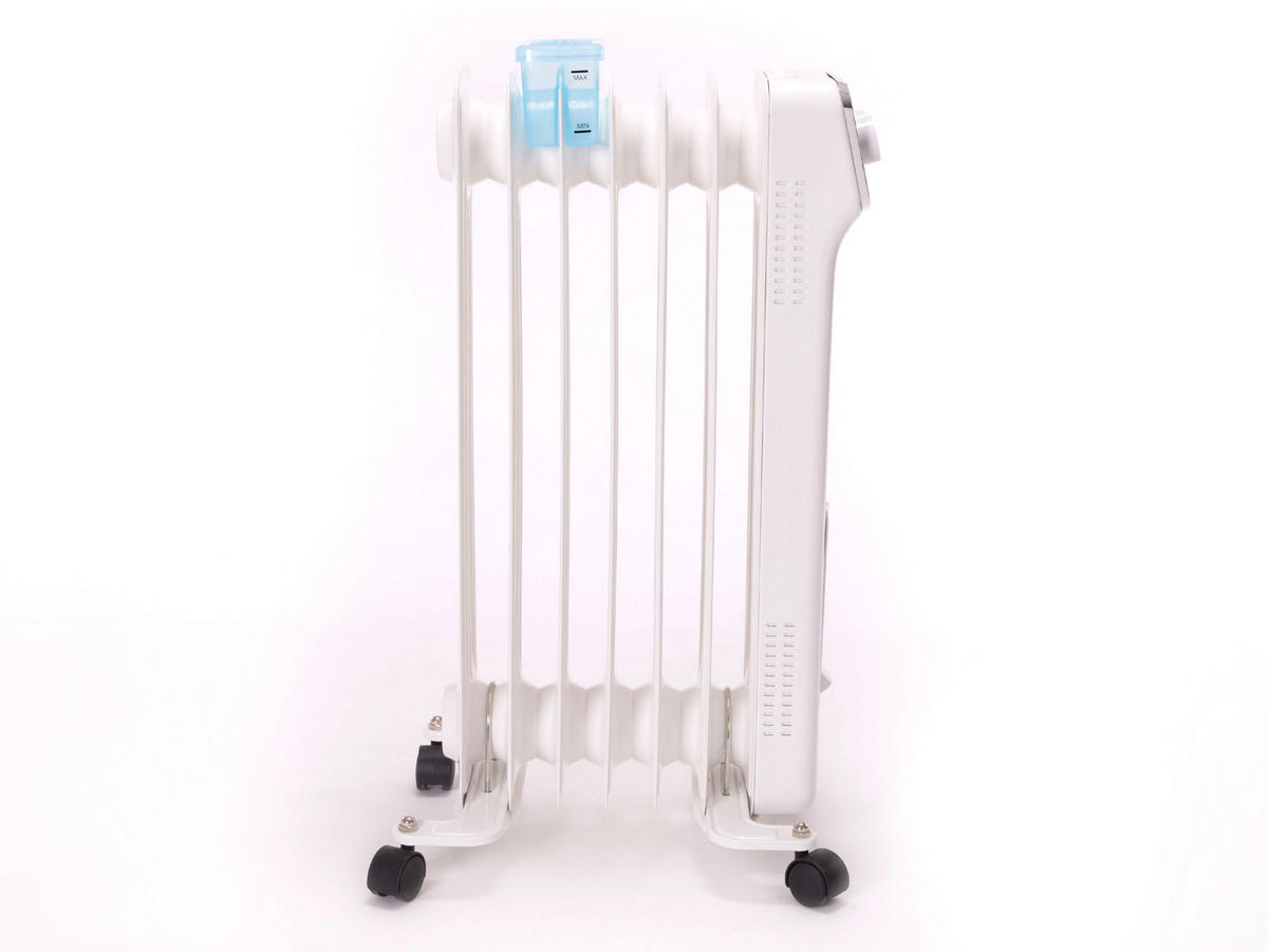 ÖLRADIATOR Weiß mit Rollen und 3 Leistungsstufen 1500 W - Weiß, Metall (31/62/15cm) - Purline