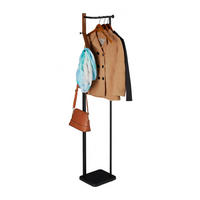 GARDEROBENSTÄNDER - Schwarz, Holz/Metall (30/173/25cm) - Relaxdays