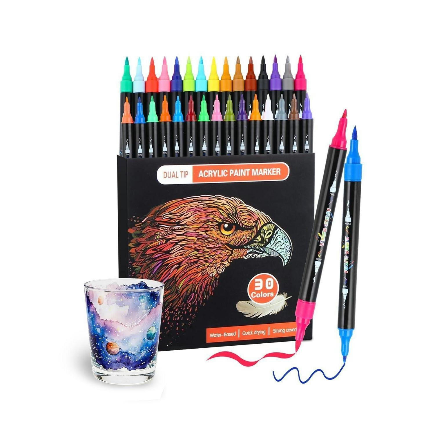 ACRYLSTIFTE Set 30 Farben Doppelspitze - Multicolor, Kunststoff (1/1/17.5cm)