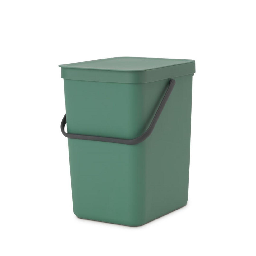 MÜLLEIMER Mit Stay Open Deckel 25 Liter 40 x 26,8 x 34,5 cm Kunststoff Dunkelgrün - Grün, Kunststoff (26.8/40/34.5cm) - PROREGAL