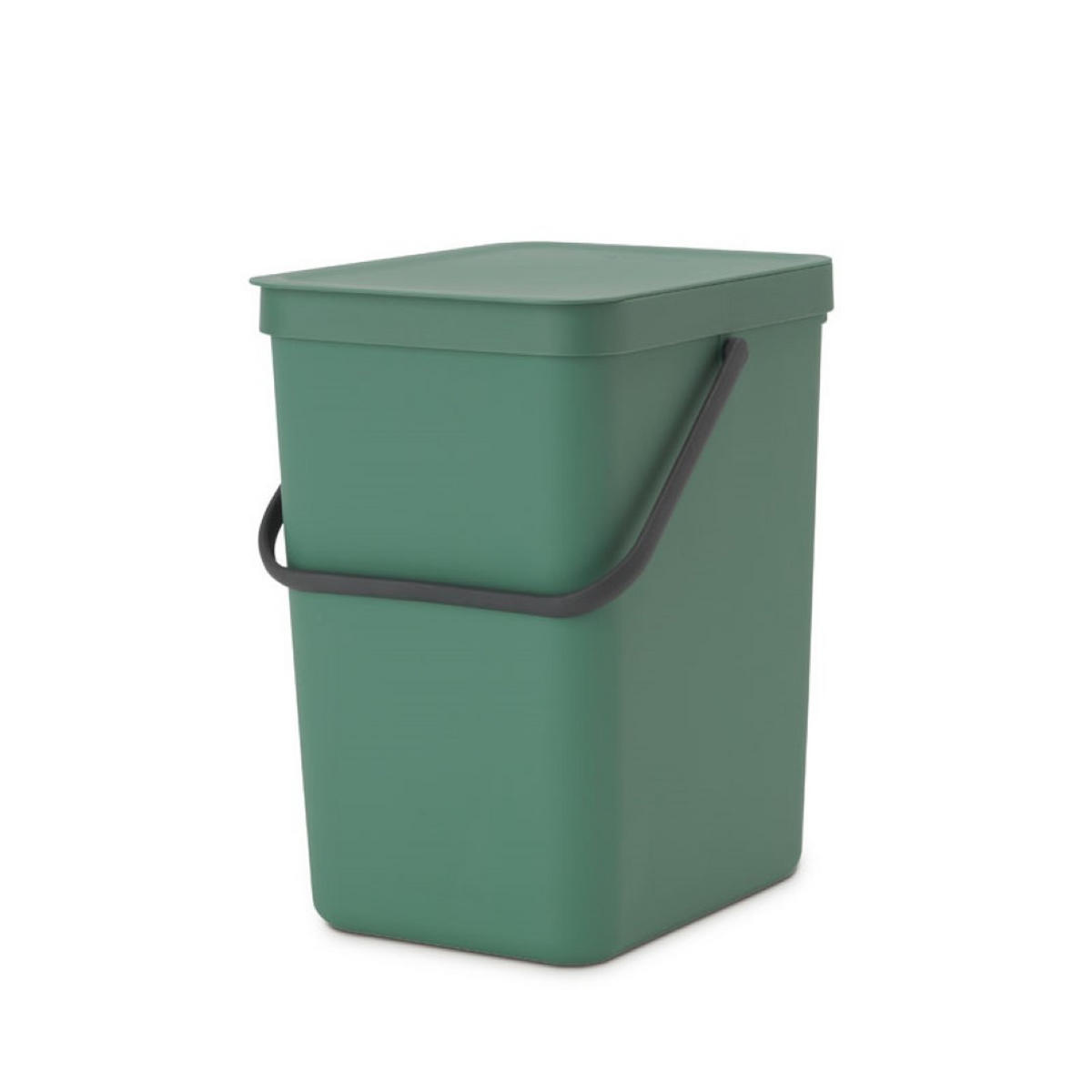 MÜLLEIMER Mit Stay Open Deckel 25 Liter 40 x 26,8 x 34,5 cm Kunststoff Dunkelgrün - Grün, Kunststoff (26.8/40/34.5cm) - PROREGAL
