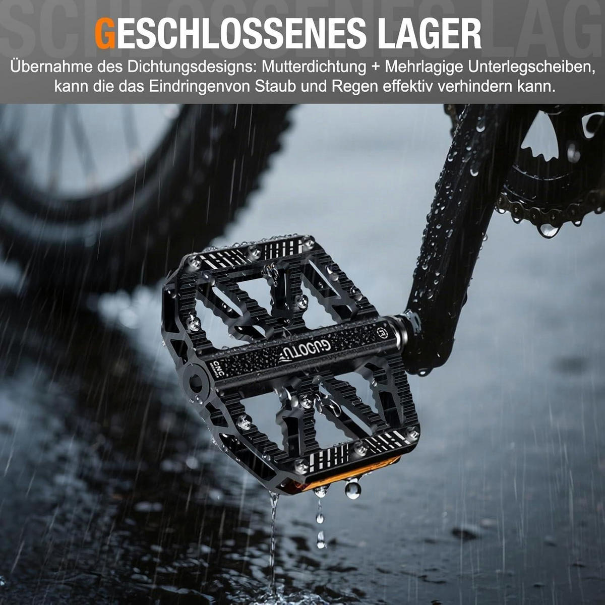 FAHRRADPEDALE Aluminium CNC Schwarz mit Reflektoren - Schwarz, Metall (10/1.5/12cm)