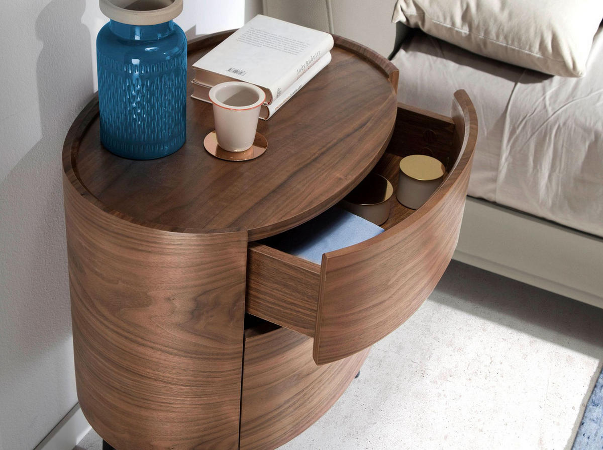 NACHTTISCH Nussbaum und schwarzer Stahl - Multicolor/Schwarz, Holz/Holzwerkstoff (60/60/42cm) - ANGEL CERDA