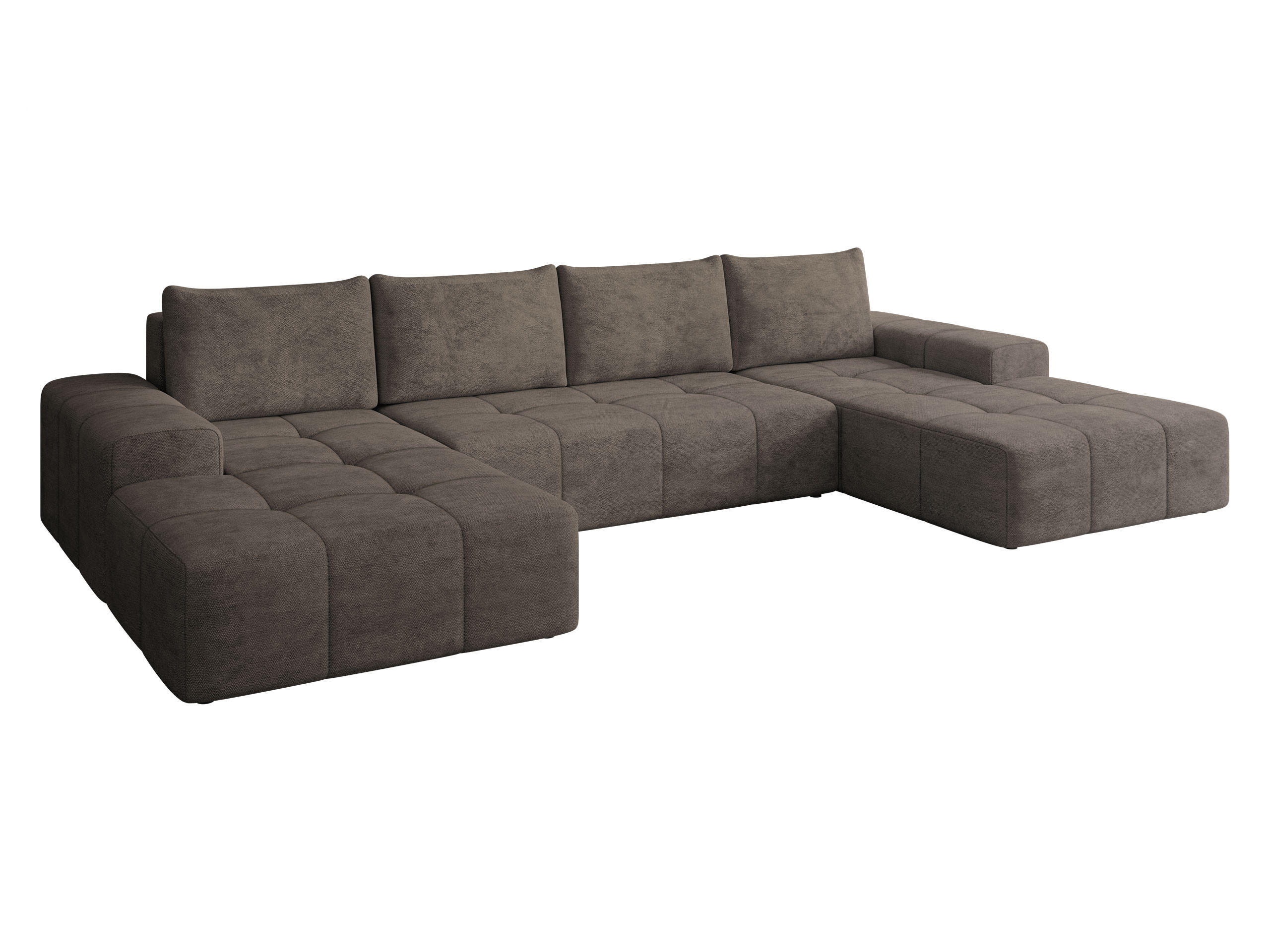 WOHNLANDSCHAFT Tonseo U - Dunkelbraun/Schwarz, Holz/Kunststoff (344/78/173cm) - MIRJAN24