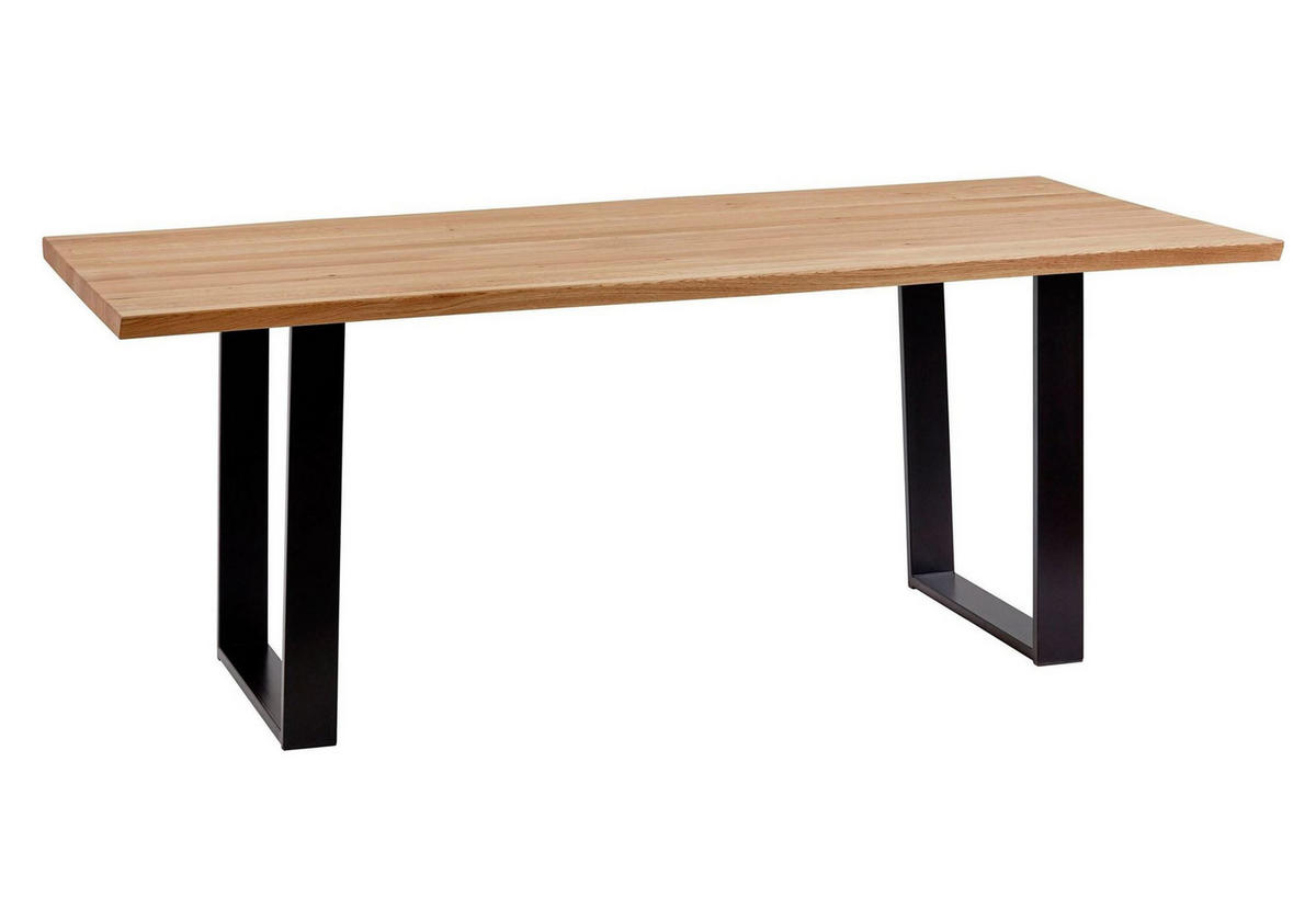 TISCHGRUPPE Daffie Esstisch mit 2 Sitzbänken aus Massivholz Wildeiche - Wildeiche, Holz (220/1/187cm) - 58aufmkessel