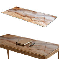 TISCHPLATTE 125x50 cm Naturholz mit Harz - Hellbraun, Glas (0.4/125/50cm) - TULUP