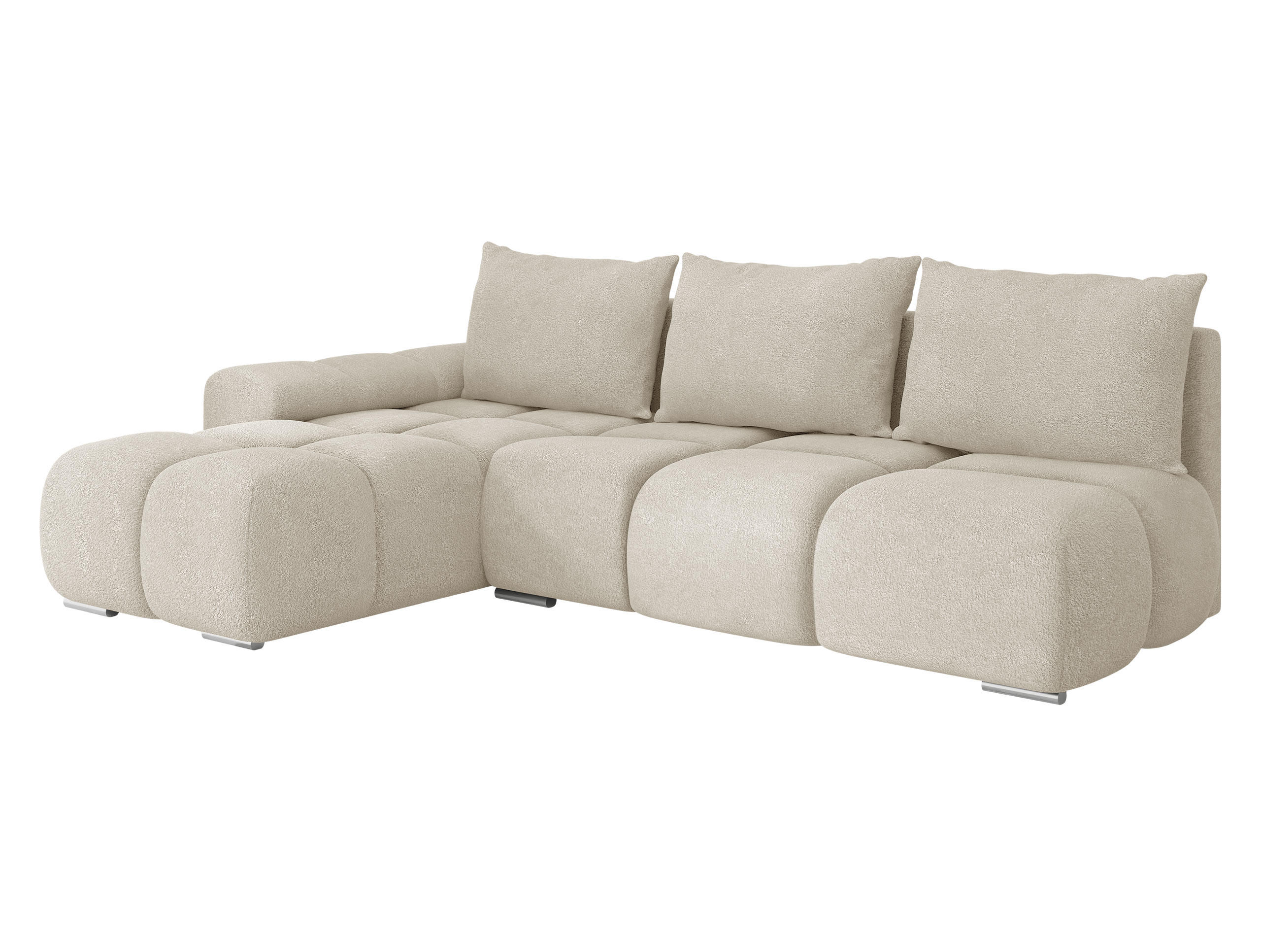 ECKSOFA Bestii, Seite: Links - Creme/Schwarz, Holz/Kunststoff (270/183cm) - MIRJAN24