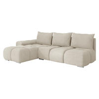 ECKSOFA Bestii, Seite: Links - Creme/Schwarz, Holz/Kunststoff (270/183cm) - MIRJAN24