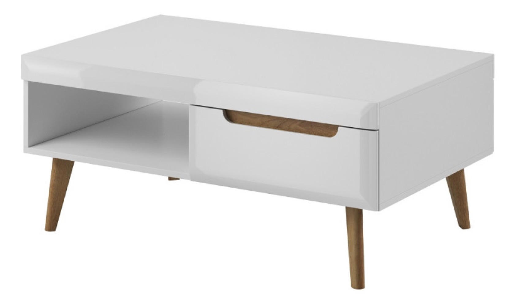 TISCH Weiß Riviera Eiche Nordan Mit Massivholzbeinen - Multicolor, Holzwerkstoff (67/67/46cm) - Sepro Meble