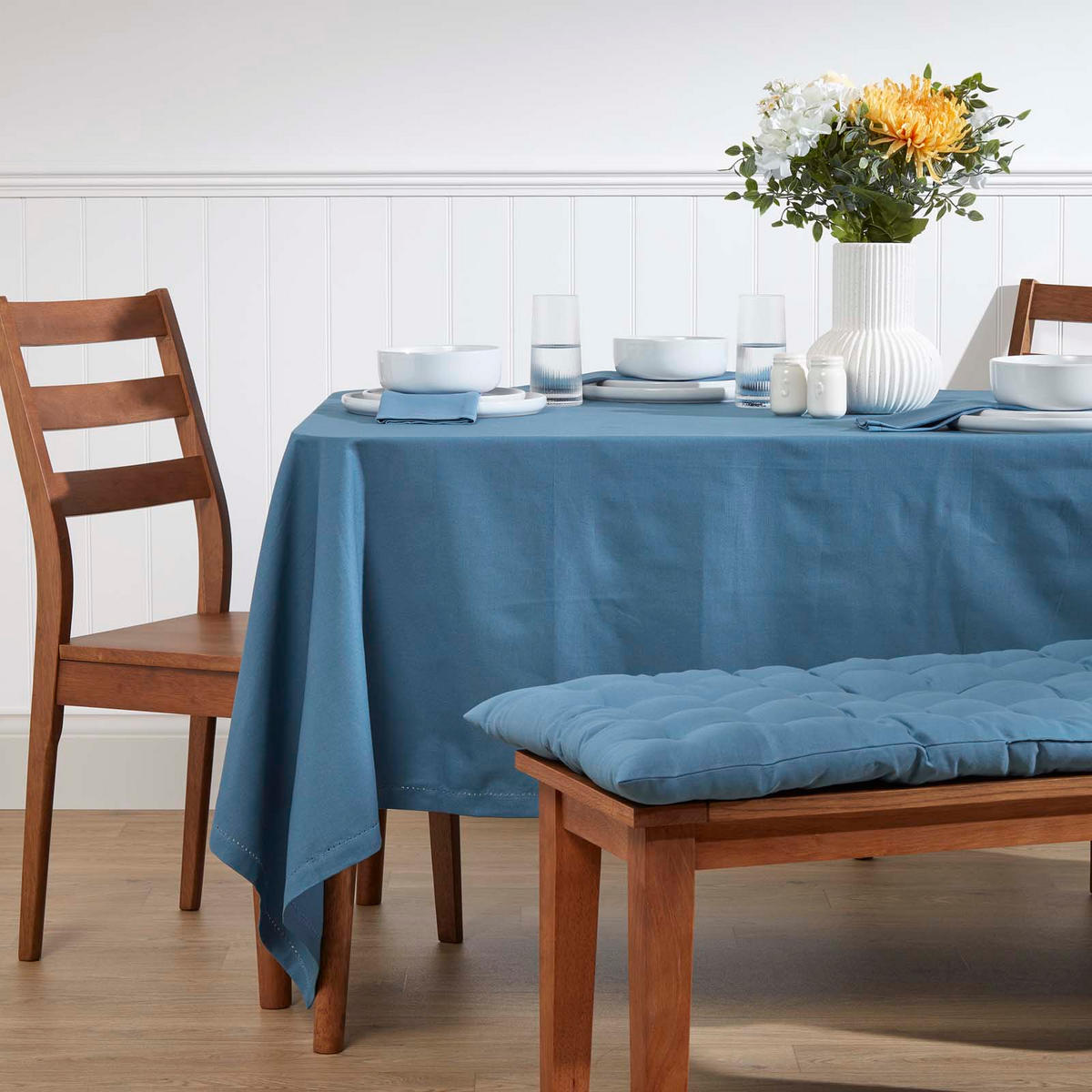STOFFSERVIETTEN 4er-Set blau 45/45 cm, 100% Baumwolle - Blau, Textil (45/45cm) - Homescapes