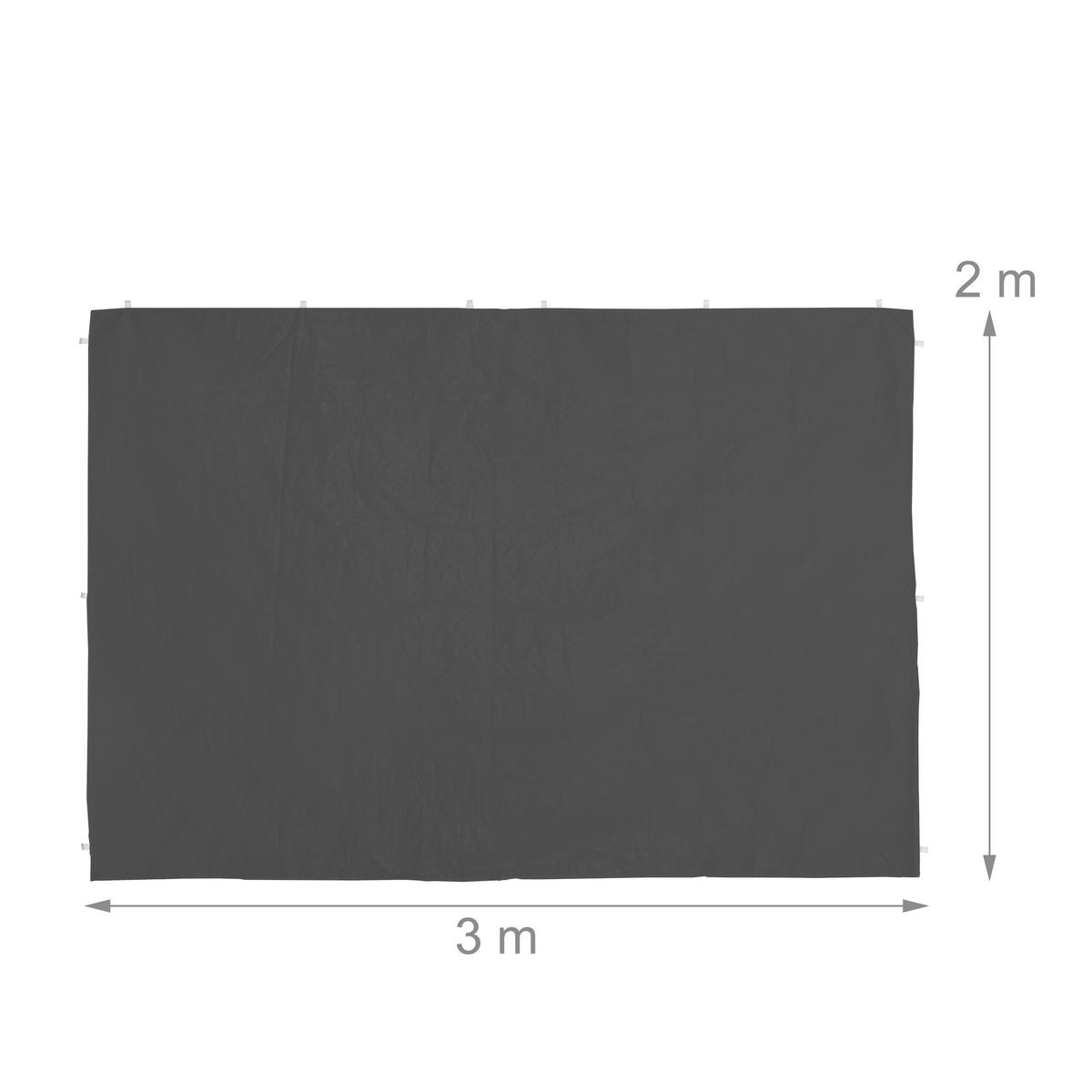 2XPAVILLON-SEITENTEILE - Grau, Kunststoff (300/200/0.1cm) - Relaxdays