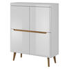 HIGHBOARD NORDICO 107/134/40 cm mit 4 Türen Weiß - Weiß, Holzwerkstoff (107/134/40cm) - MASSENO