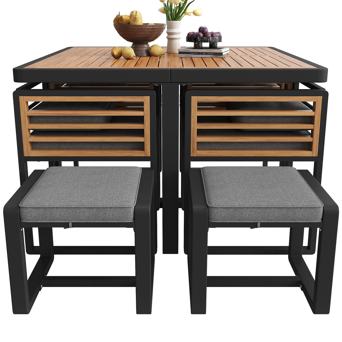 GARTENMÖBEL SET 12-tlg. Sitzgruppe Akazienholz - Grau, Holz - ComfortXL