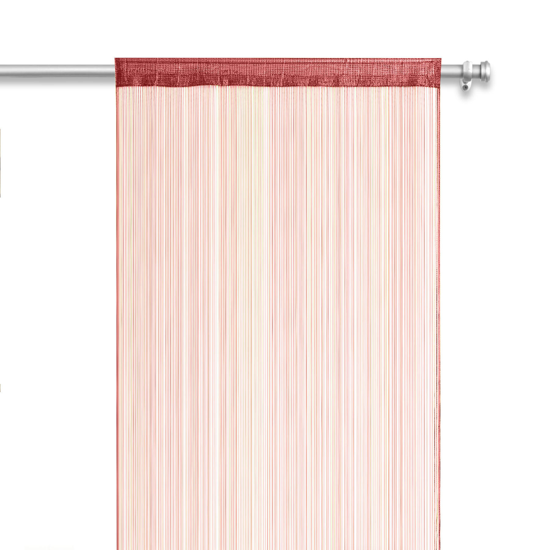 FADENVORHANG dunkelrot 245/90 cm Stangendurchzug kürzbar - Bordeaux, Textil (90/245/1cm) - wometo