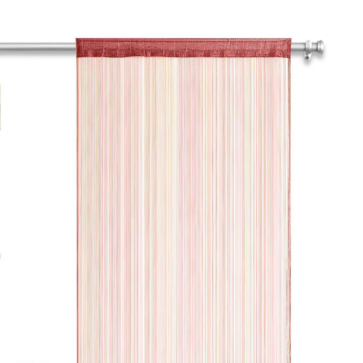 FADENVORHANG dunkelrot 245/90 cm Stangendurchzug kürzbar - Bordeaux, Textil (90/245/1cm) - wometo