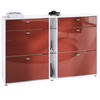 SCHUHSCHRANK Today Fronten in Bordeaux Hochglanz - Bordeaux, Holzwerkstoff (155.5/95/28cm) - Vladon