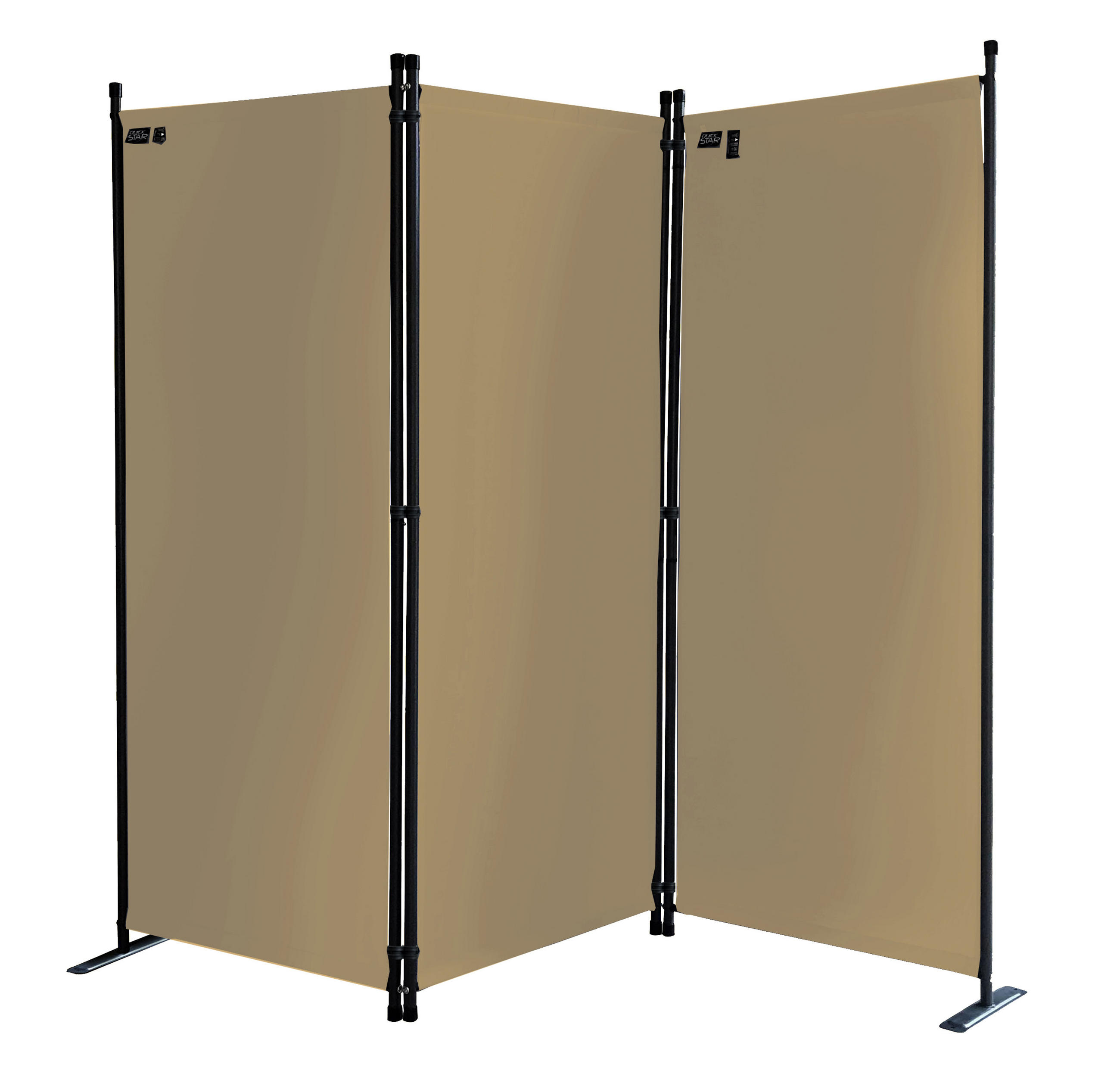 PARAVENT 3-tlg. 170x165 cm Beige - Beige, Metall (165/170cm) - QUICK STAR