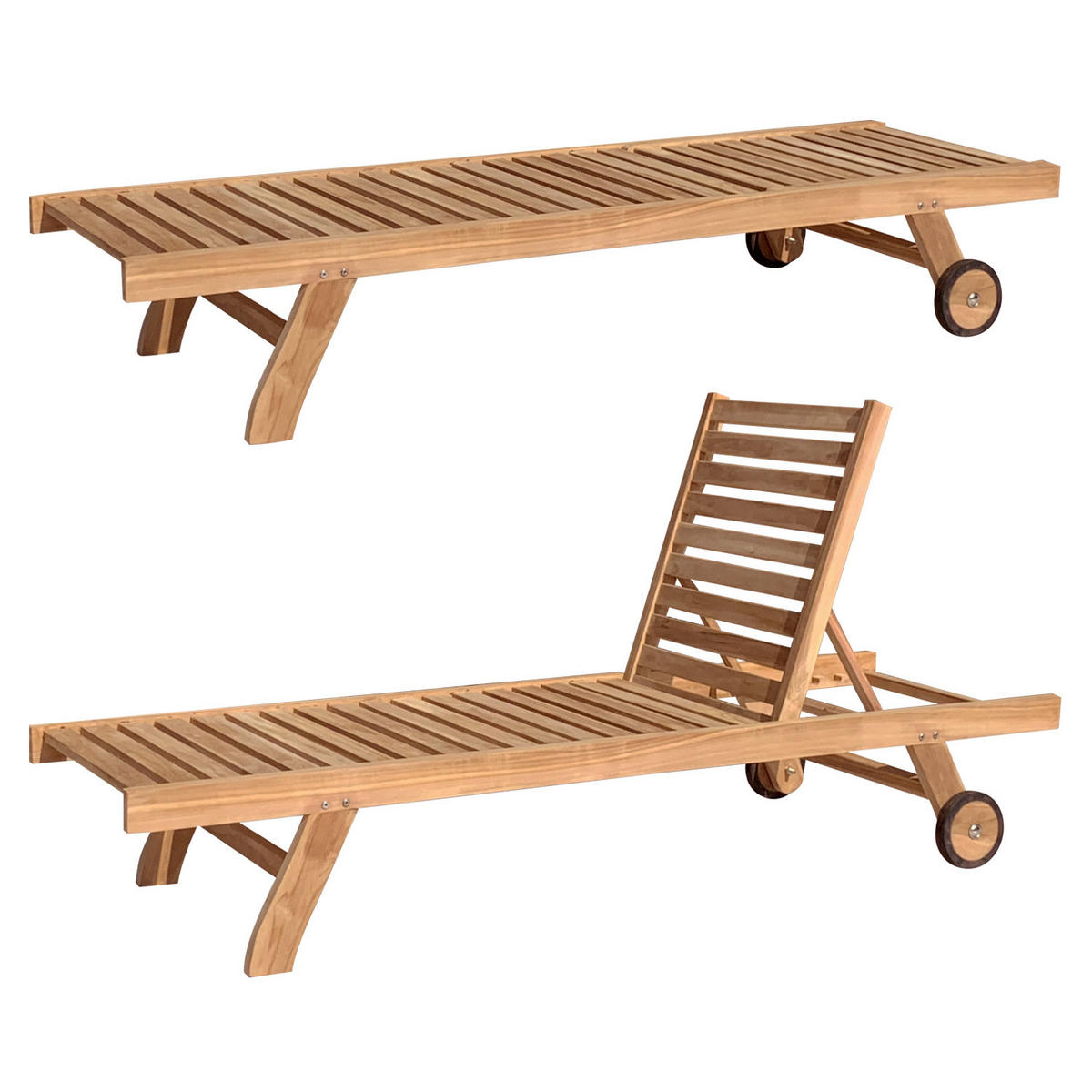 SONNENLIEGE Java - Braun, Holz (65/35/200cm) - Happy Garden