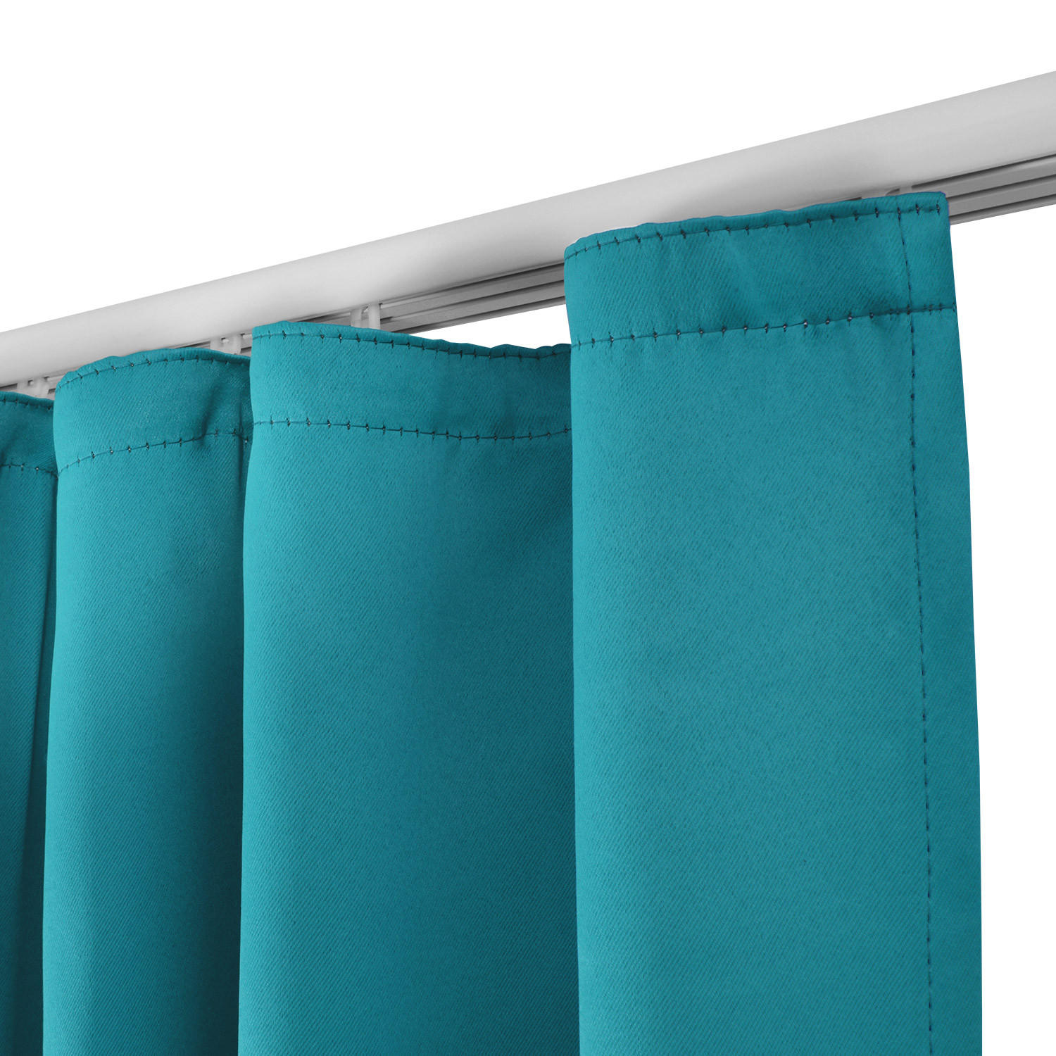 VORHANG Amelie BK mit Kräuselband 140x245cm Türkis (2tlg) - Türkis, Textil (140/245/1cm) - Beautissu 