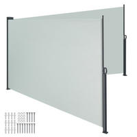 DOPPEL-SEITENMARKISE , ausziehbar, mit Aufrollmechanismus, grau - Grau, Textil (600/160/9cm) - tectake