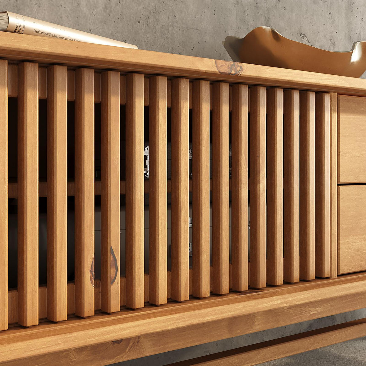 LOWBOARD ADAMO Eiche - Eichefarben, Holz (180/52/41cm) - IDIMEX