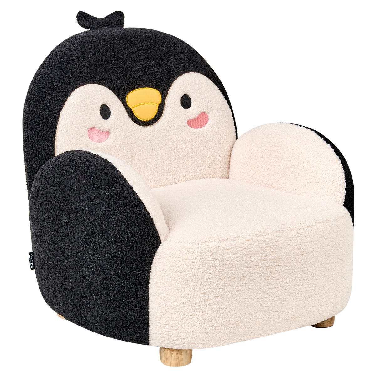 KINDERSESSEL Cremeweiß Fyn - Schwarz/Weiß, Textil (50/60/55cm) - Beliani