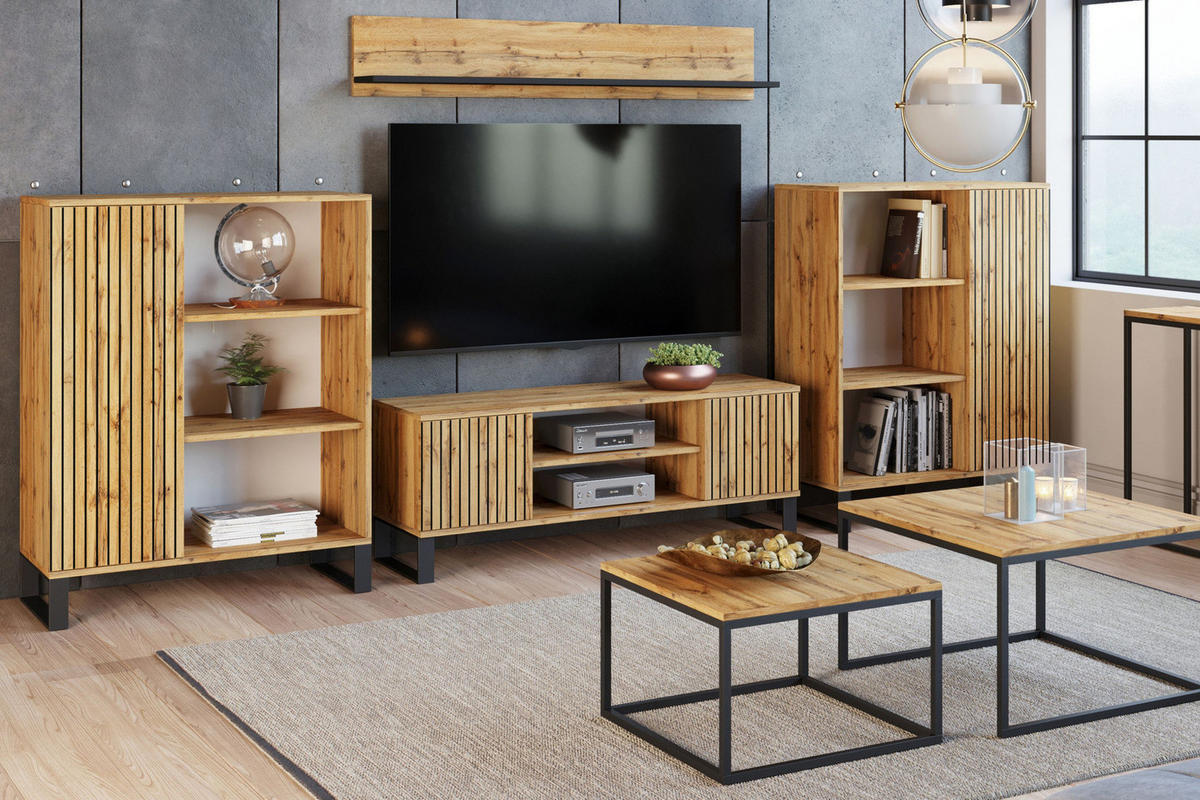 BÜCHERREGAL Fondi - Eiche Bianco, Holzwerkstoff (40/116/90cm) - RAUMHIRSCH FURNITURE