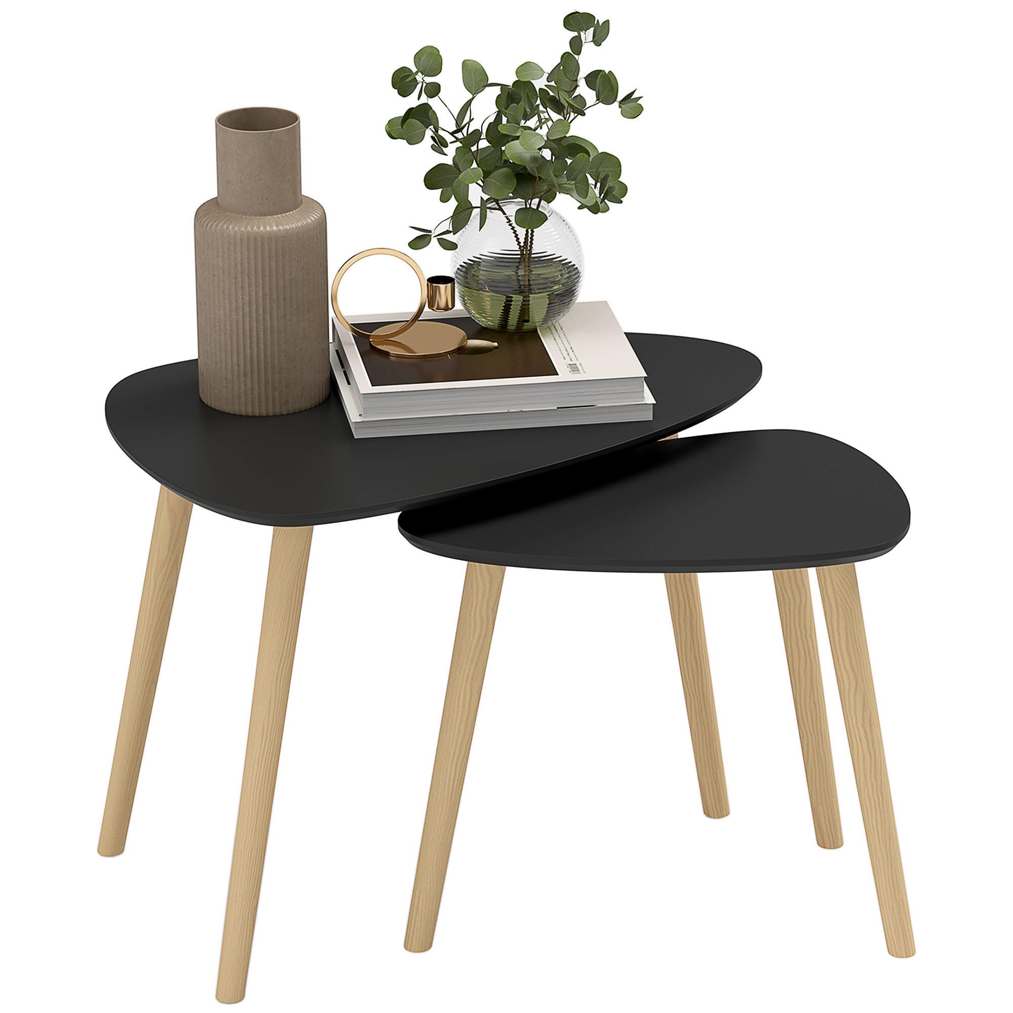 COUCHTISCH DE-15770 skandinavisches Design Schwarz - Schwarz, Holzwerkstoff (59.5/39.5/45cm) - ComfortXL