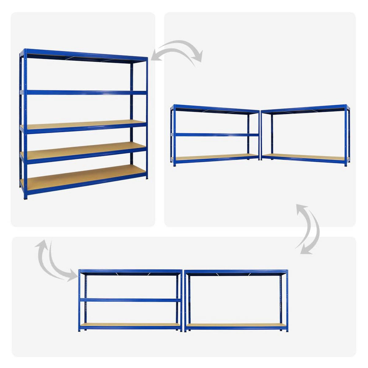 SCHWERLASTREGAL Giant Elephant 2er-Set mit 2x 180x180x45 cm Fachlast 200 kg Blau - Blau, Metall (360/180/45cm) - PROREGAL