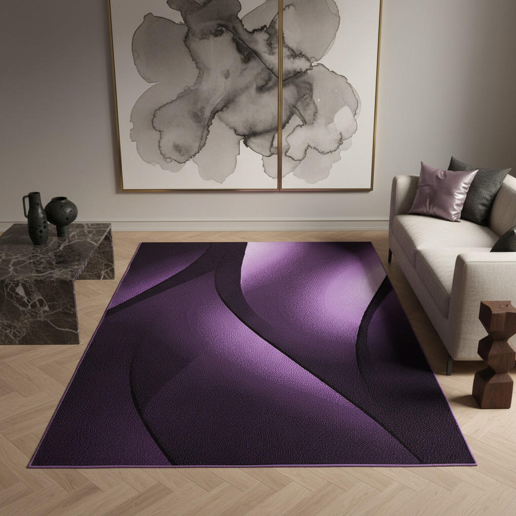 Thumbnail - Kadima Design Teppich, Lila, Textil, Abstrakt, Rechteckig, 140x200 cm, pflegeleicht, Teppiche & Böden, Teppiche