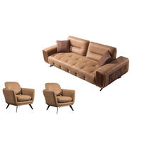 SITZGARNITUR Energy Grau-Seidengrau Stellvariante:3+1+1 - Braun, Holz (240/100/90cm) - Villa Möbel