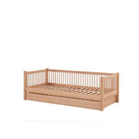 TAGESBETT Kelci 90x200 mit Bettschublade Umrandung Buche massiv natur - Buchefarben, Holz (90/200cm) - 58aufmkessel