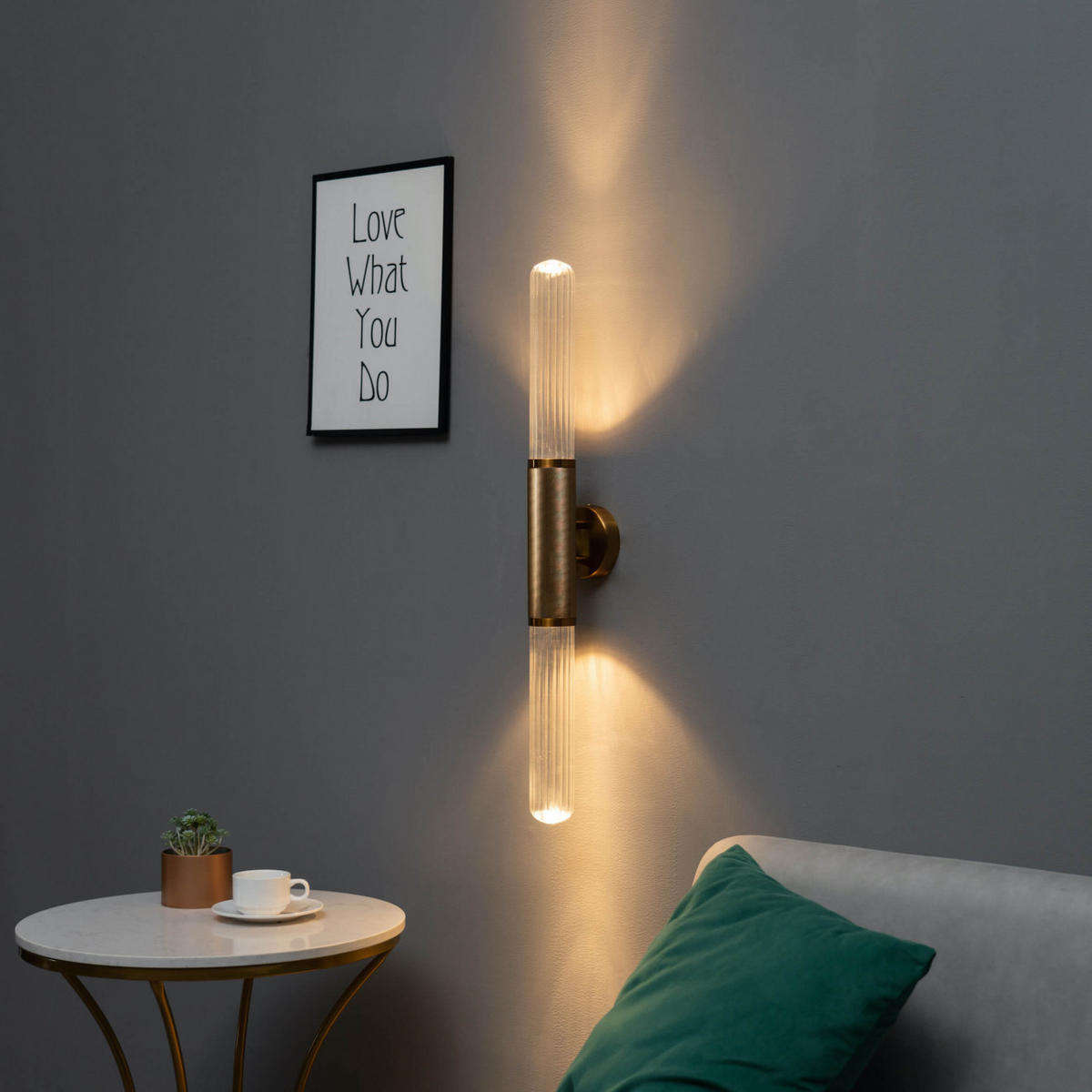 WANDLEUCHTE Hita, Gold / Messing, 74cm - Goldfarben, Glas (12/74/74cm) - KOSILUM