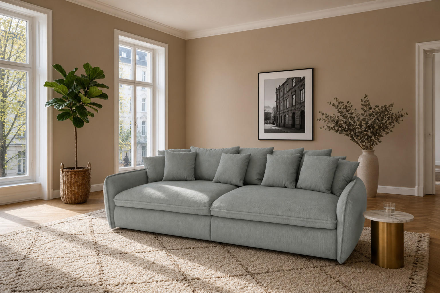 foamnova Bigsofa Grau 274x61x131 cm