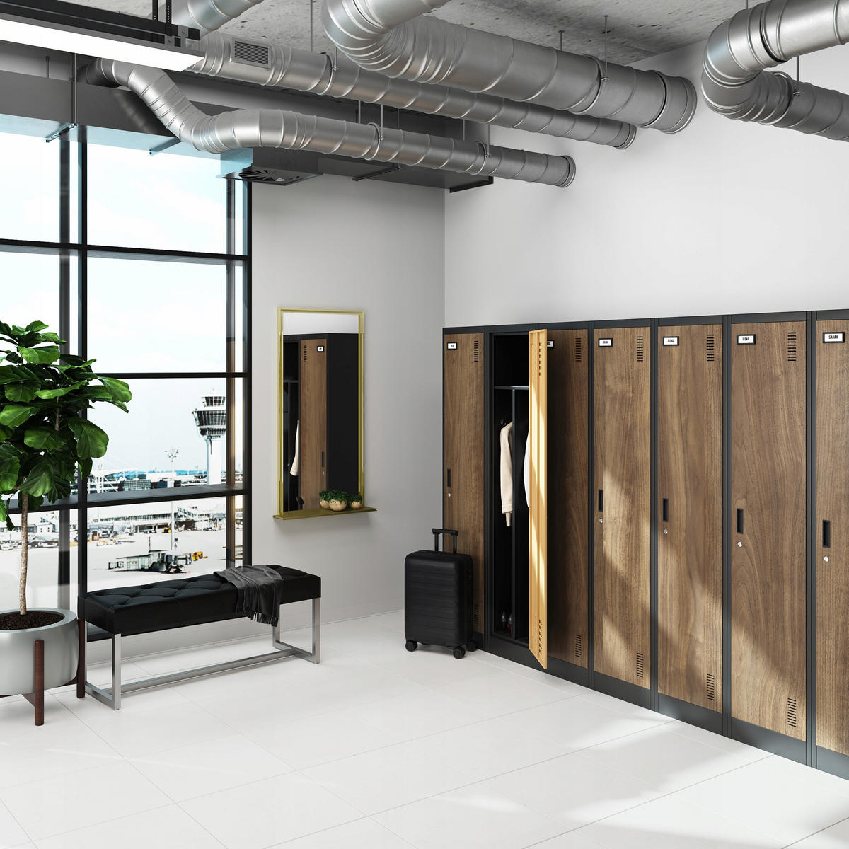 UMKLEIDESCHRANK KACPER - Anthrazit/Braun, Metall (80/180/50cm) - Jan Nowak