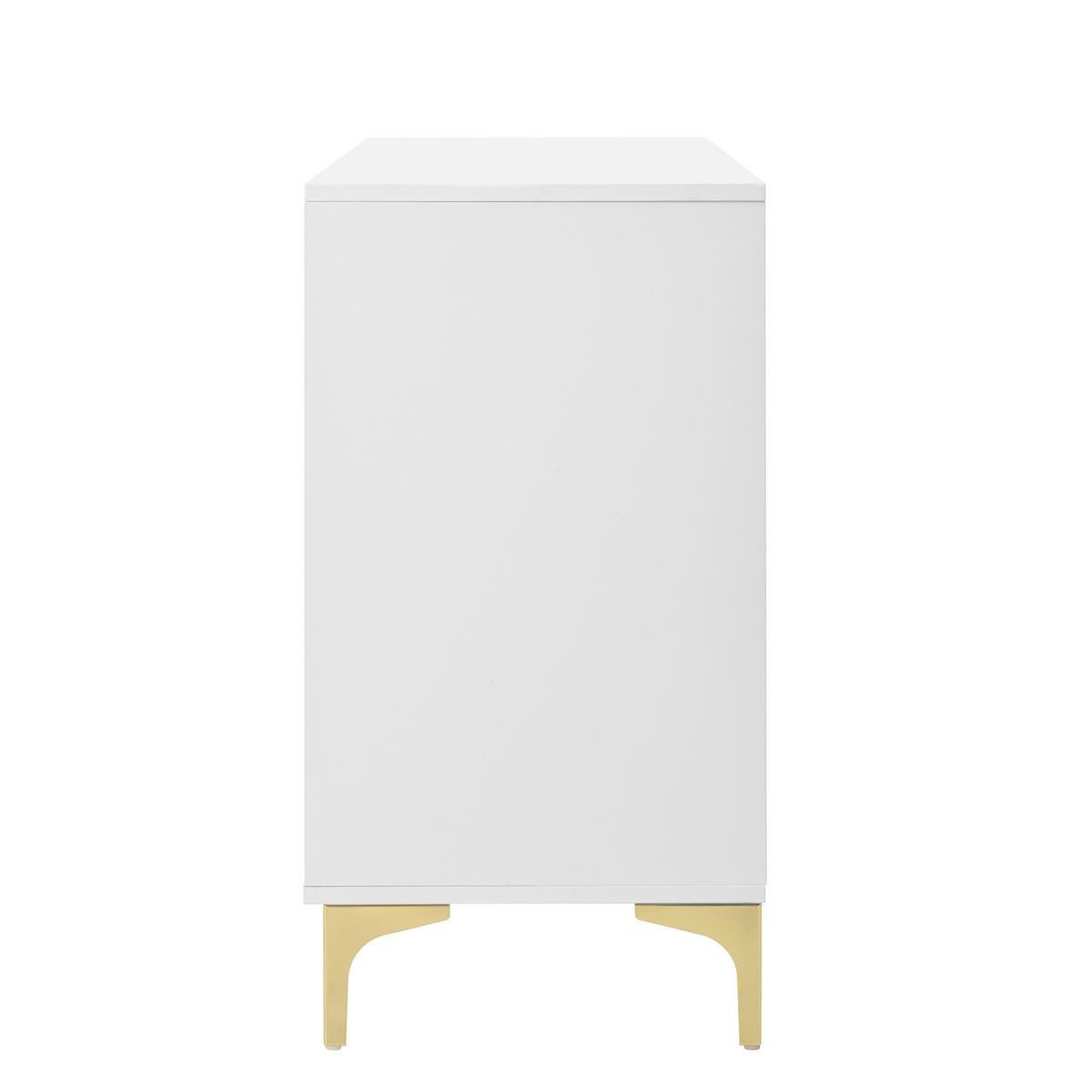 KOMMODE mit 3 Türen & 1 Schublade Akzent Gestaltung - Weiß, Holzwerkstoff (120/76/40cm) - Urban Meuble