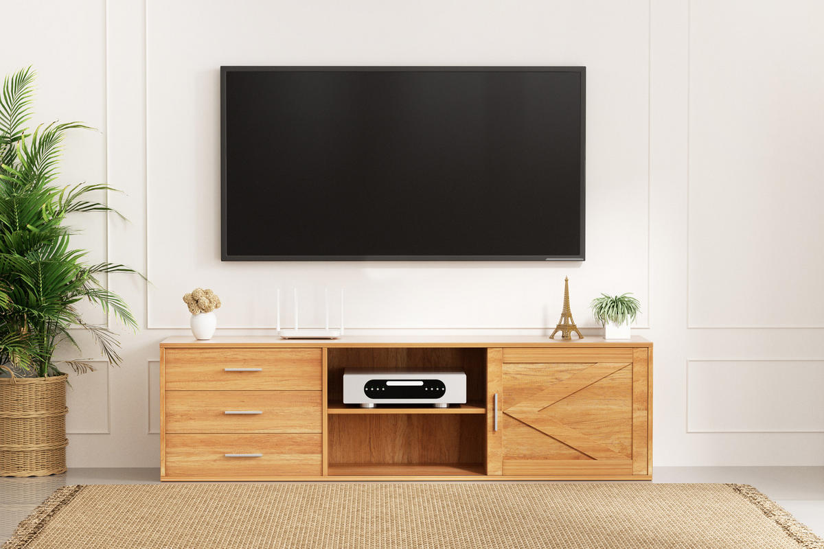 TV-SCHRANK in 160/45/35 cm - Naturfarben, Holzwerkstoff (160/45/35cm) - HOMAVO