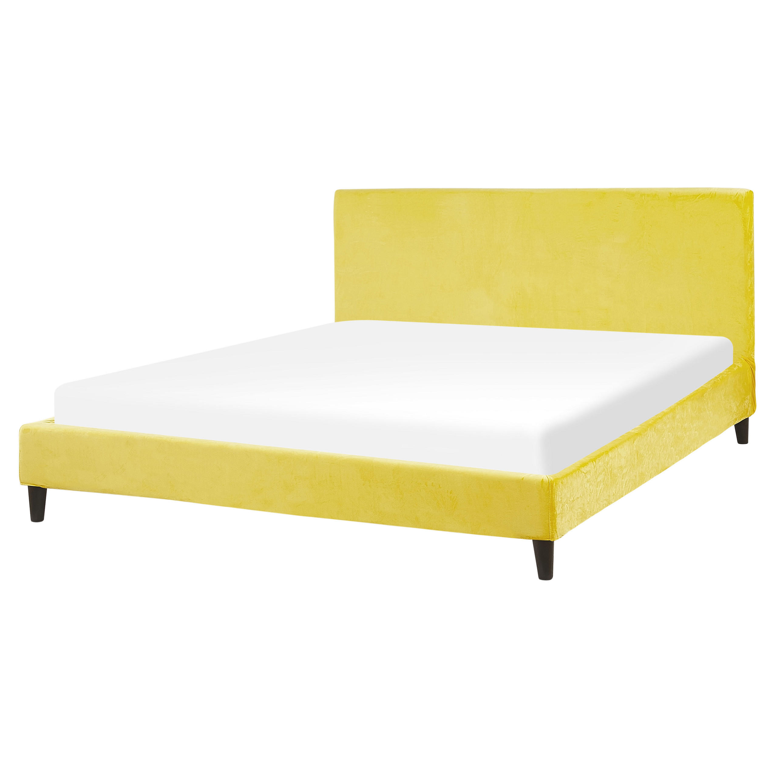 POLSTERBETT 160/200cm Gelb Fitou - Gelb, Textil (160/200cm) - Beliani