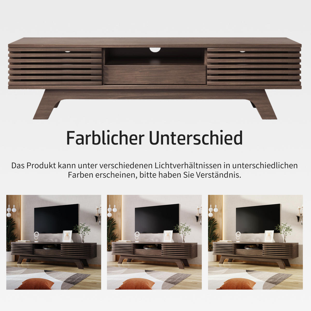 LOWBOARD 150/35/44 cm in Natur aus Spanplatte mit 2 Türen und Schublade - Hellbraun, Holzwerkstoff (35/44/150cm) - OKMYHOME