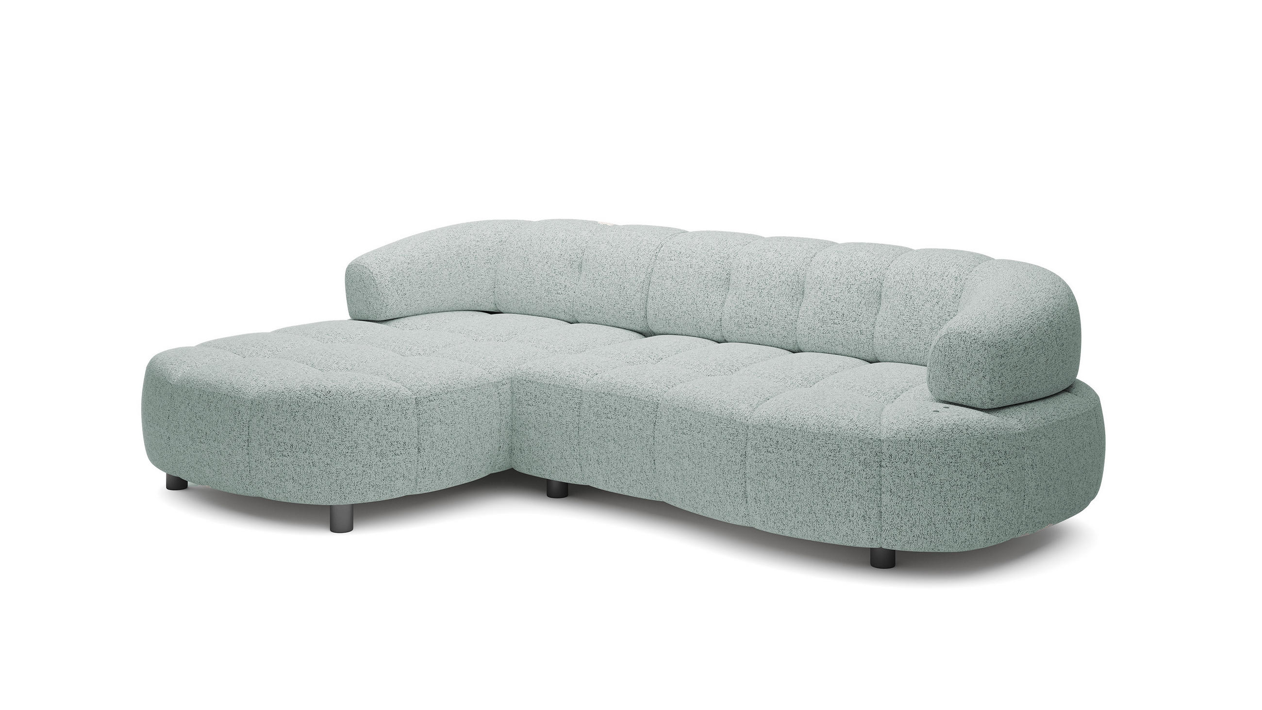 ECKSOFA WESPER S - Eckcouch Mit Elektrischer Sitzverstellung, L-förmig, Freistehend, Relaxfunktion, 183x284x79cm Linke, Minze - Hellgrün, Holz/Textil (113/284cm) - DomoHome