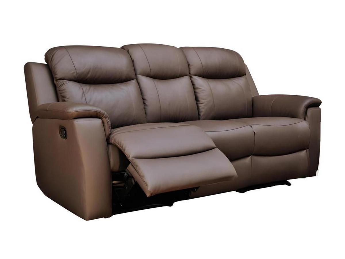 RELAXSOFA Leder 3-Sitzer - Braun - EVASION - Braun, Leder (96/100/205cm) - Vente-Unique