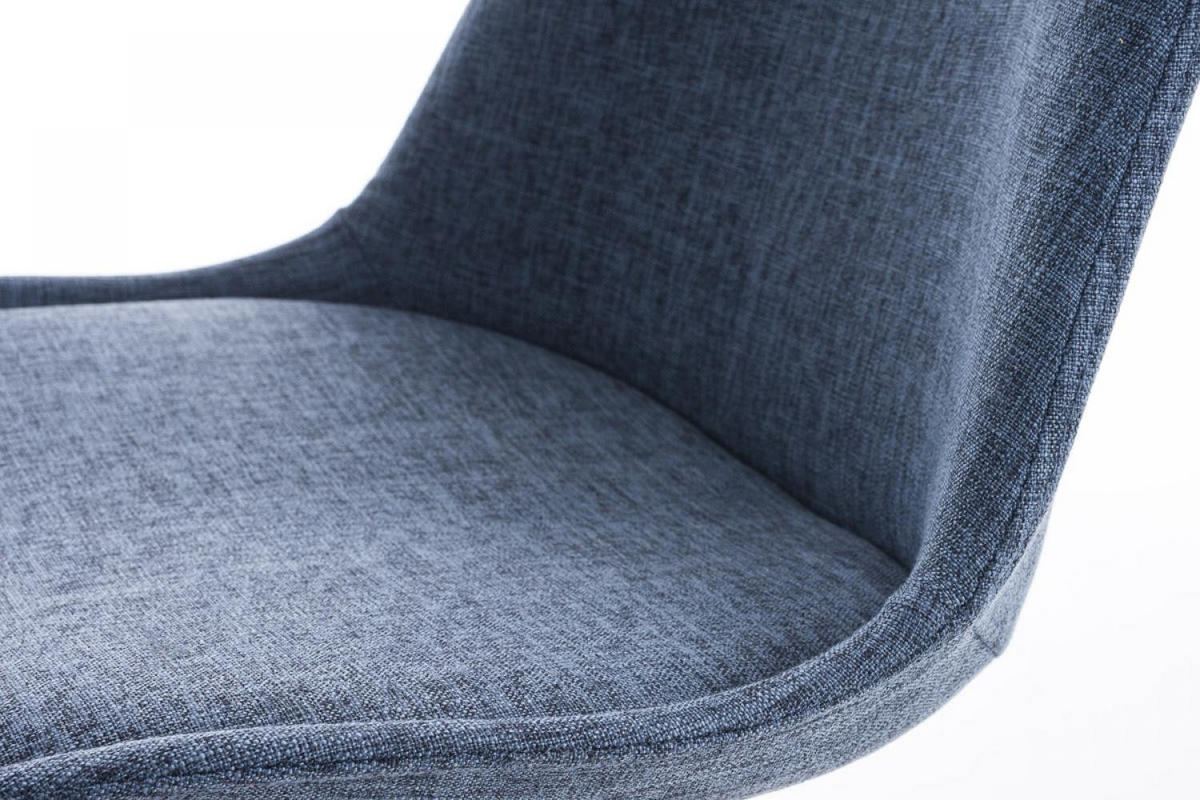 STUHL Stoff blau - Blau/Schwarz, Holz/Textil (47/84/59cm) - CLP
