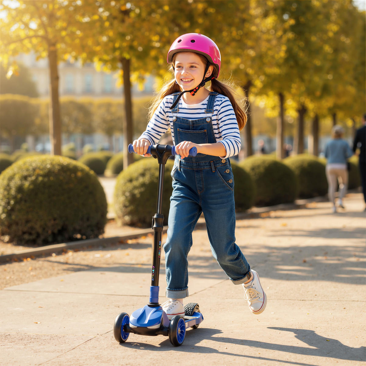 KINDERSCOOTER DE-16991 3 Räder klappbar mit LED Blau - Blau, Metall (64/29/83cm) - ComfortXL