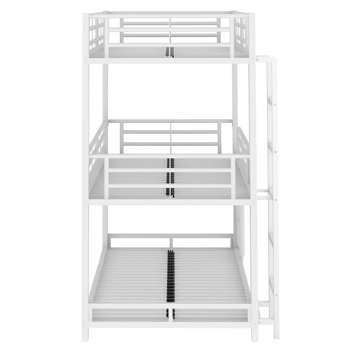 ETAGENBETT Kinderbette 90/200 cm aus Metall mit Sicherheitsgeländern Weiß - Weiß, Metall (90/200cm) - Modenvie