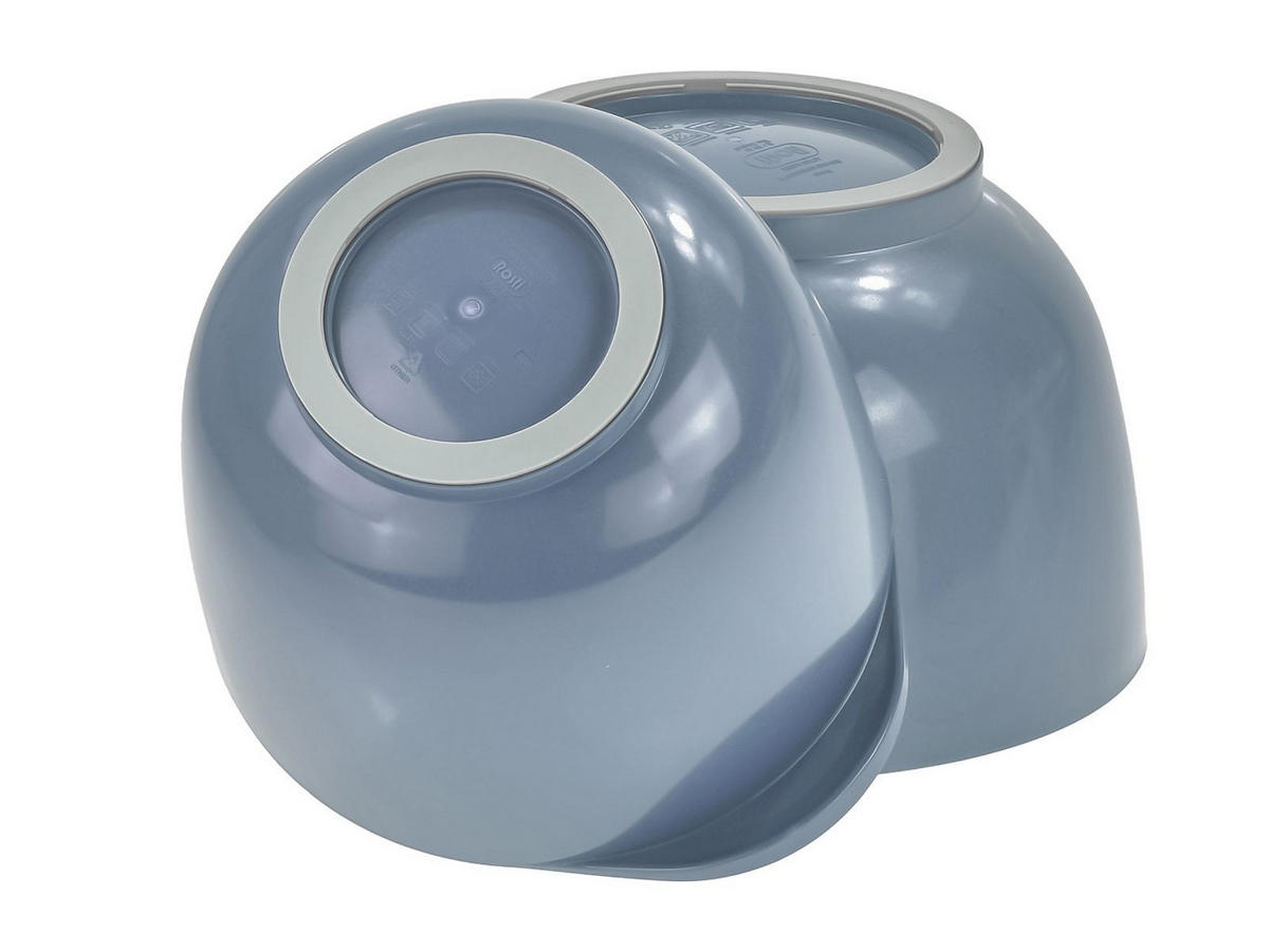 RÜHRSCHÜSSEL-SET Margrethe New grau blau(2tlg) - Blaugrau, Kunststoff (21/15cm) - Rosti